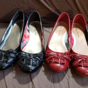 Red & Black Chinese Laundry Kitten Wedge